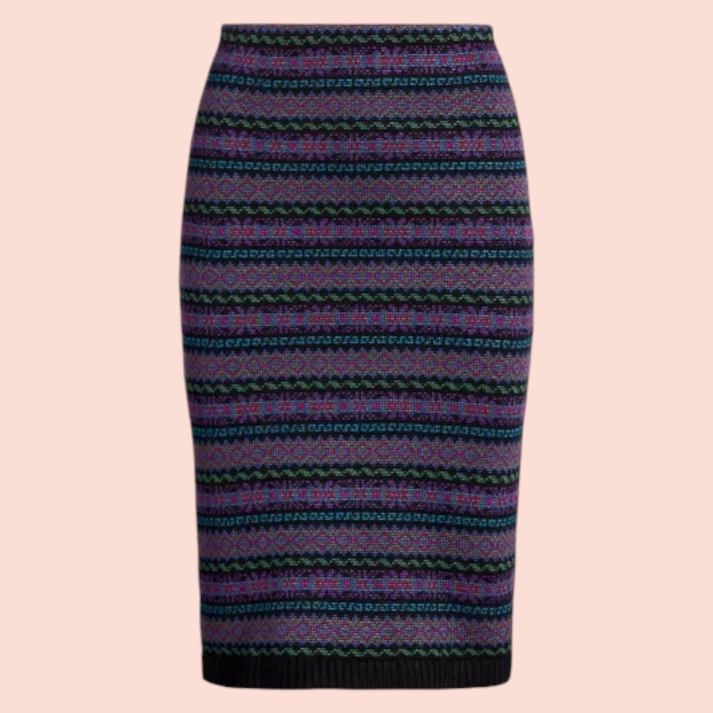 Lauren Ralph Lauren Purple Black Knee-Length Pencil Skirt New - Picture 5 of 9